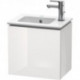 Meuble sous-vasque L-CUBE 294x420x400mm ouverture gauche blanc brillant lack