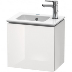 Meuble sous-vasque L-CUBE 294x420x400mm ouverture gauche blanc brillant lack