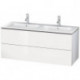Meuble sous-vasque L-CUBE 1290x481x555mm blanc brillant