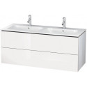 Meuble sous-vasque L-CUBE 1290x481x555mm blanc brillant