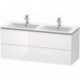 Meuble sous-vasque L-CUBE 1290x481x555mm blanc brillant lack