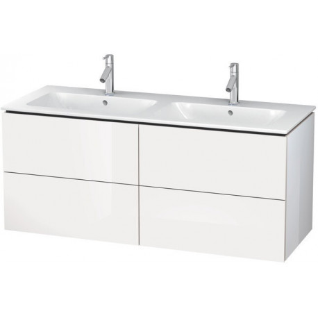 Meuble sous-vasque L-CUBE 1290x481x550mm blanc brillant