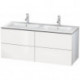 Meuble sous-vasque L-CUBE 1290x481x550mm blanc brillant lack