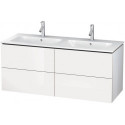 Meuble sous-vasque L-CUBE 1290x481x550mm blanc brillant lack