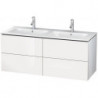 Meuble sous-vasque L-CUBE 1290x481x550mm blanc brillant lack