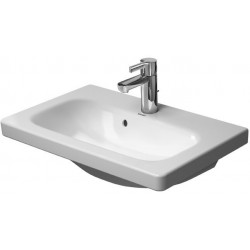 Lavabo Duravit DURASTYLE COMPACTavec trop plein plage de robinettrie 635x400mm 1 trou de robinetterie blanc