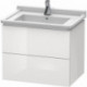 Meuble sous-vasque L-CUBE 469x670x558mm blanc brillant lack