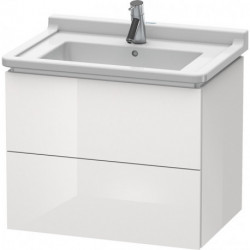 Meuble sous-vasque L-CUBE 469x670x558mm blanc brillant lack