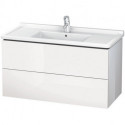 Meuble sous-vasque L-CUBE 469x1020x558mm blanc brillant lack