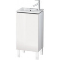 Meuble sous-vasque L-CUBE 294x420x704mm ouverture gauche blanc brillant lack