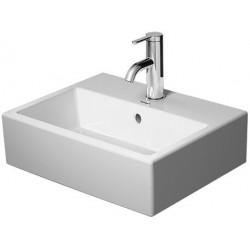Lave-mains Duravit VERO AIRavec trop plein plage de robinettrie 450x350mm geschl 1 trou de robinetterie blanc