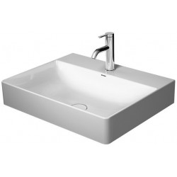 Lavabo Duravit DURASQUARE sans trop pleinavec plage de robinettrie geschl 600x470mm sans trou de robinetterie blanc