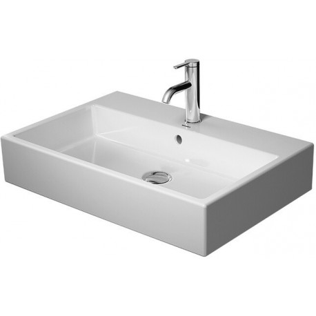 Lavabo Duravit VERO AIR sans trop pleinavec plage de robinettrie 700x470mm sans trou de robinetterie blanc
