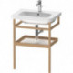 Porte-serviettes DURASTYLE 440x590mmavec étagèdroiteblanc brillant/chêne massif
