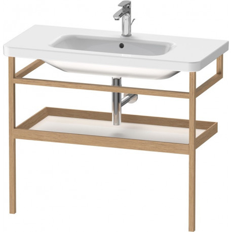 Porte-serviettes DURASTYLE 440x940mmavec étagèdroiteblanc brillant/chêne massif