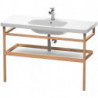 Porte-serviettes DURASTYLE 440x1140mmavec étagèblanc brillant/chêne massif