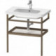 Porte-serviettes DURASTYLE 440x740mmavec étagèblanc brillant/noyer massif