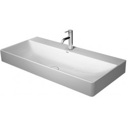 Lavabo Duravit DURASQUARE sans trop pleinavec plage de robinettrie geschl 1000x470mm 1 trou de robinetterie blanc