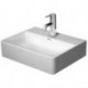 Lave-mains Duravit DURASQUARE sans trop pleinavec plage de robinettrie geschl 450x350mm sans trou de robinetterie blanc