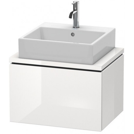 Meuble bas console L-CUBE 400x620x477mm blanc brillant