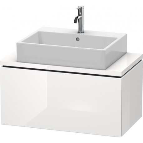 Meuble bas console L-CUBE 400x820x477mm blanc brillant