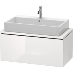 Meuble bas console L-CUBE 400x920x477mm blanc brillant lack