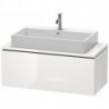 Meuble bas console L-CUBE 400x1020x477mm blanc mat