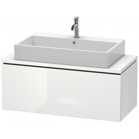 Meuble bas console L-CUBE 400x1020x477mm blanc brillant