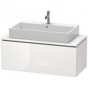 Meuble bas console L-CUBE 400x1020x477mm blanc brillant