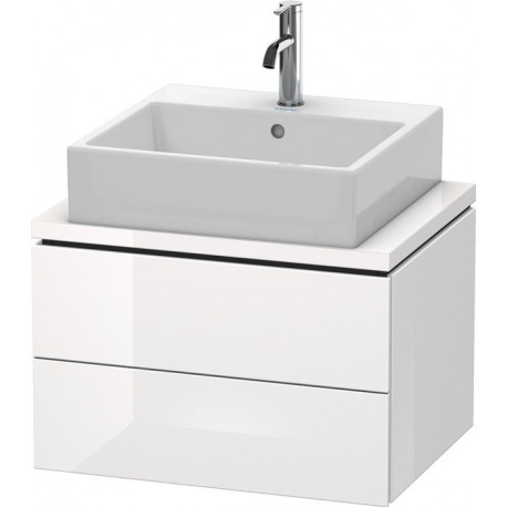 Meuble bas console L-CUBE 400x620x477mm blanc brillant