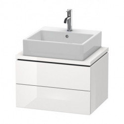 Meuble bas console L-CUBE 400x620x477mm blanc brillant lack