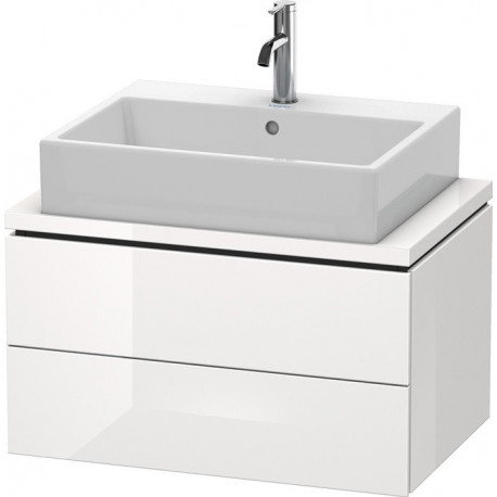 Meuble bas console L-CUBE 400x720x477mm blanc brillant