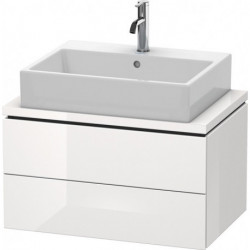 Meuble bas console L-CUBE 400x720x477mm blanc brillant lack
