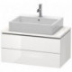 Meuble bas console L-CUBE 400x820x477mm blanc brillant lack