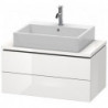 Meuble bas console L-CUBE 400x820x477mm blanc brillant lack