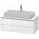 Meuble bas console L-CUBE 400x1020x477mm blanc brillant