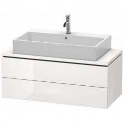Meuble bas console L-CUBE 400x1020x477mm blanc brillant