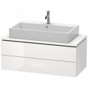Meuble bas console L-CUBE 400x1020x477mm blanc brillant