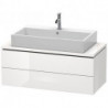 Meuble bas console L-CUBE 400x1020x477mm blanc brillant