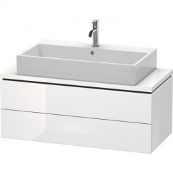 Meuble bas console L-CUBE 400x1020x477mm blanc brillant lack