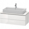 Meuble bas console L-CUBE 400x1020x477mm blanc brillant lack