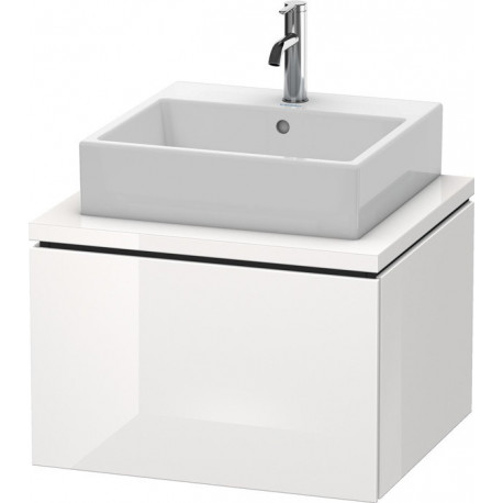 Meuble bas console L-CUBE 400x620x547mm blanc brillant lack