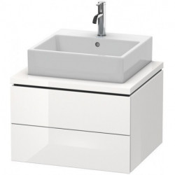 Meuble bas console L-CUBE 400x620x547mm blanc brillant
