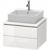 Meuble bas console L-CUBE 400x620x547mm blanc brillant