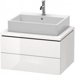 Meuble bas console L-CUBE 400x720x547mm blanc brillant