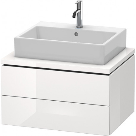 Meuble bas console L-CUBE 400x720x547mm blanc brillant