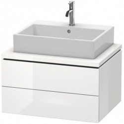 Meuble bas console L-CUBE 400x720x547mm blanc brillant lack