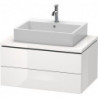 Meuble bas console L-CUBE 400x820x547mm blanc brillant lack