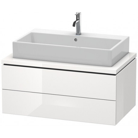 Meuble bas console L-CUBE 400x920x547mm blanc brillant lack