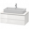 Meuble bas console L-CUBE 400x1020x547mm blanc mat
